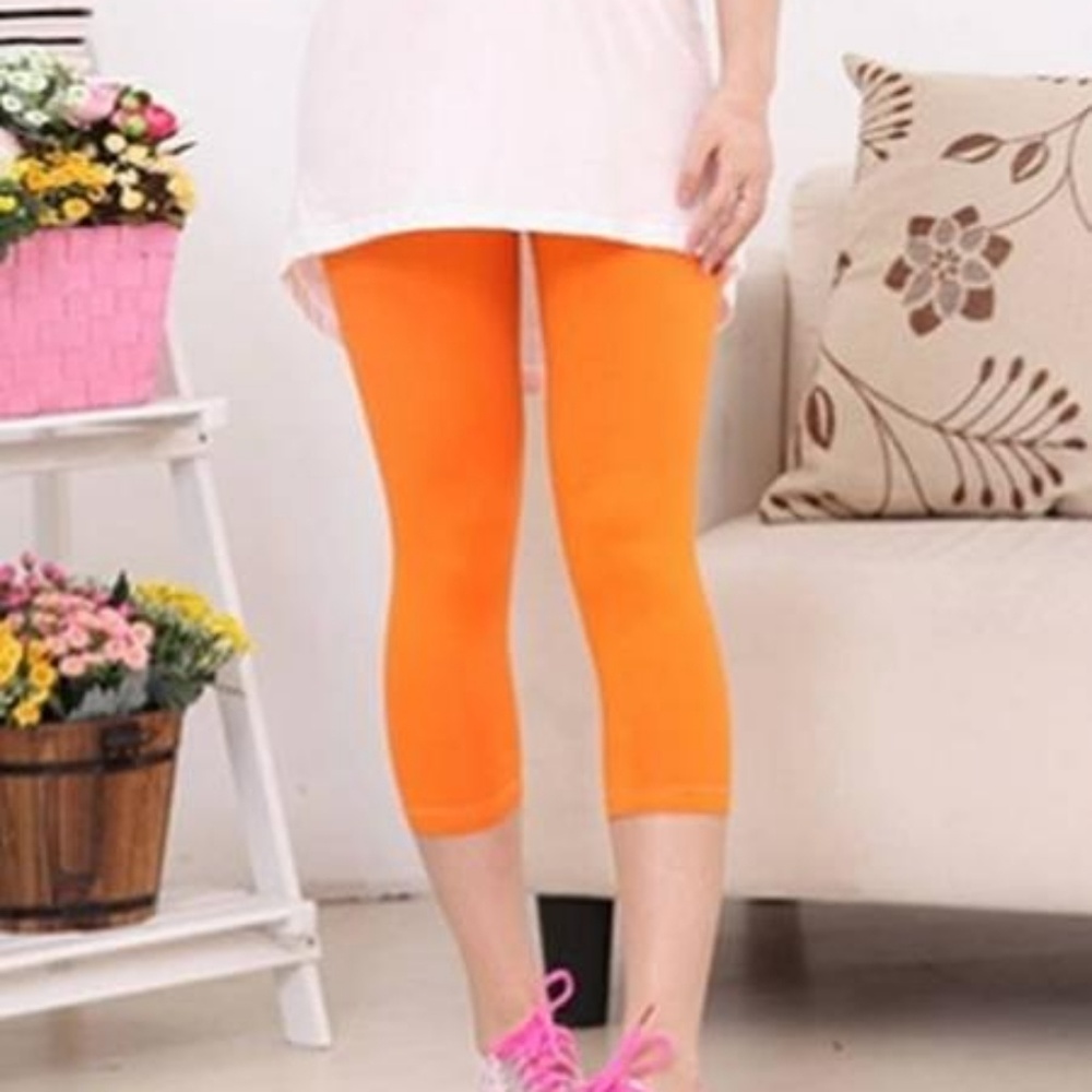 Orange Crop Leggings Yoga Friendly